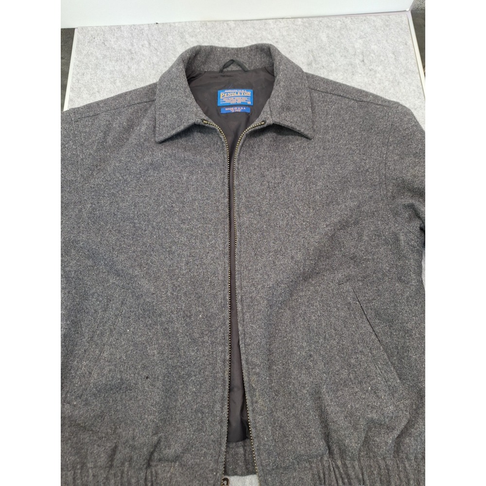 Pendleton Wool Bomber Jacket Men's Medium Gray Zi… - image 13